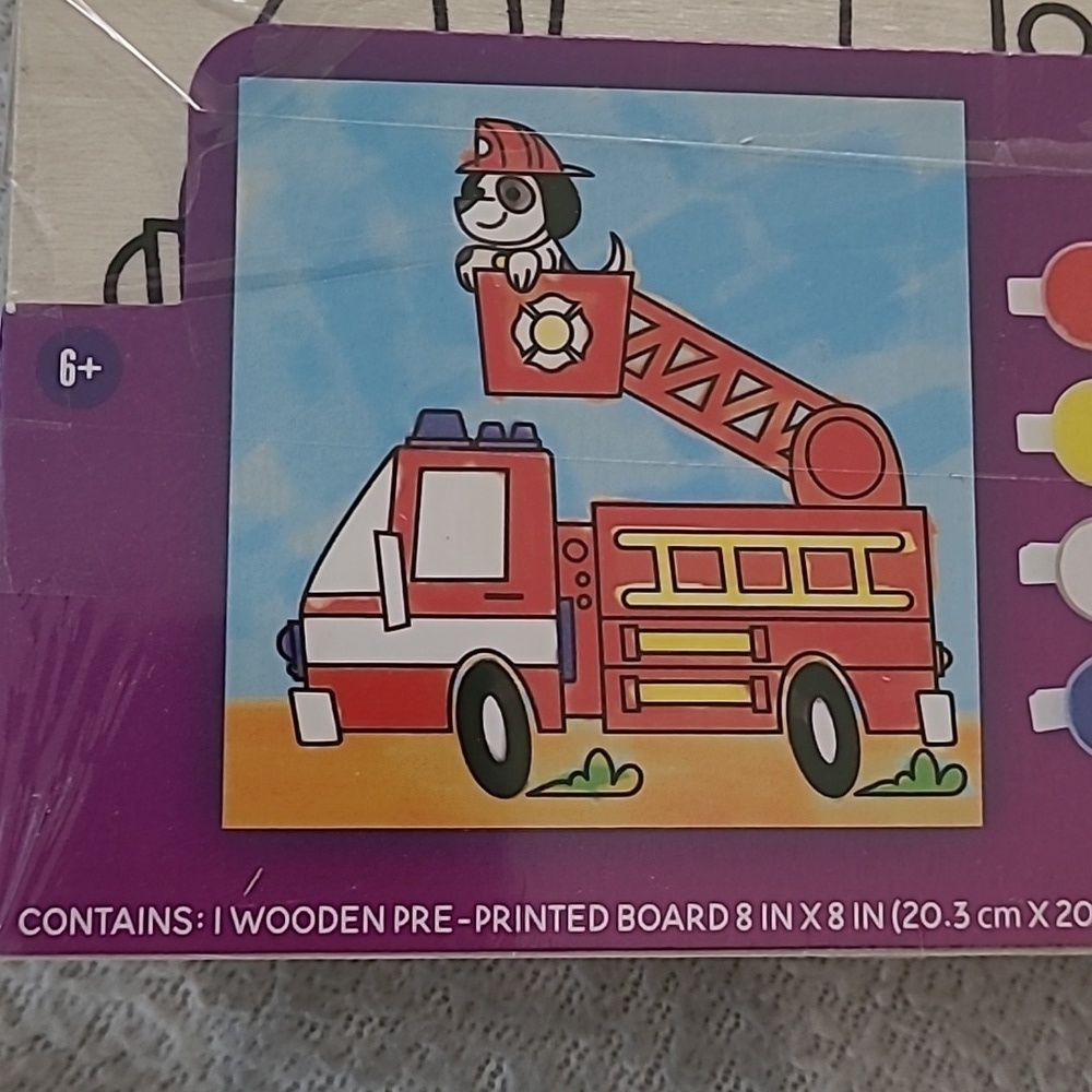 Go Create! 100% Premium Wood Fire Engine Puppy Canvas Art Paint Brush 4 Colors - Picture 4 of 5